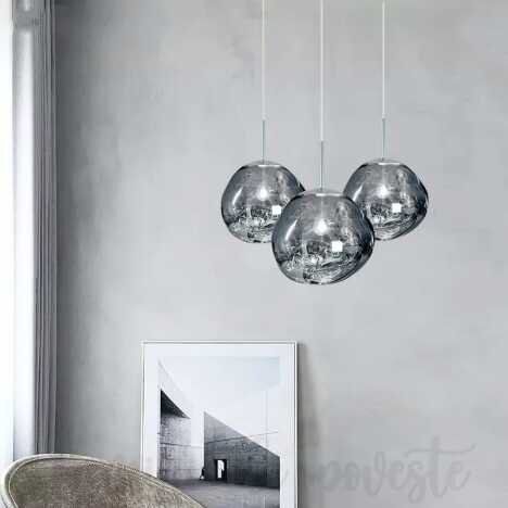 Pendul Glass Silver 220, 1 surse de iluminare